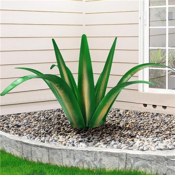 Metal Agave Plants Outdoor Decor, Agave Metal Plants (Green) - Picture 1 of 6